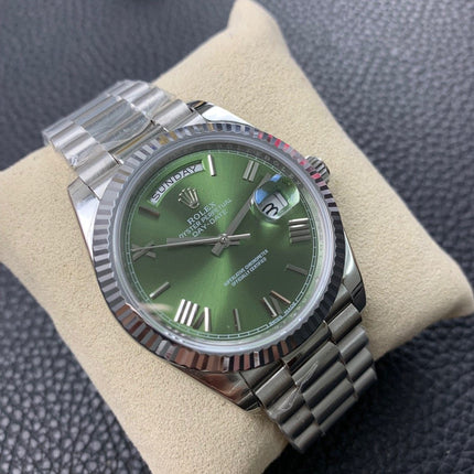 DAY-DATE 41MM STAINLESS STEEL CASE GREEN DIAL