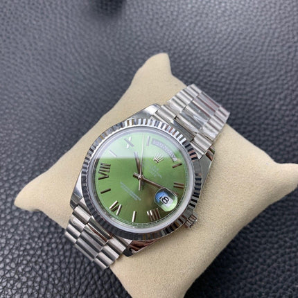 DAY-DATE 41MM STAINLESS STEEL CASE GREEN DIAL