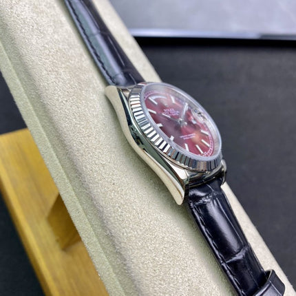 DAY-DATE 41MM STAINLESS STEEL RED DIAL