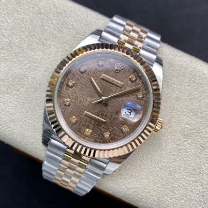 DATEJUST 41 TWO-TONE ROSE GOLD CHOCOLATE DIAL