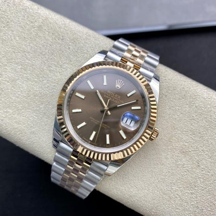 DATEJUST 41 TWO-TONE YELLOW GOLD CHOCOLATE DIAL