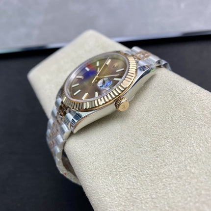 DATEJUST 41 TWO-TONE YELLOW GOLD CHOCOLATE DIAL