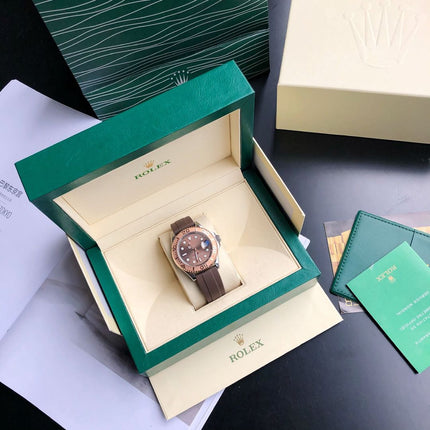 YACHT-MASTE EVEROSE GOLD BROWN DIAL RUBBER