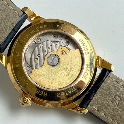 OYSTER PERPETUAL 40MM GOLD CASE LEATHER STRAP