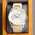 Gold Steel Silver Dial