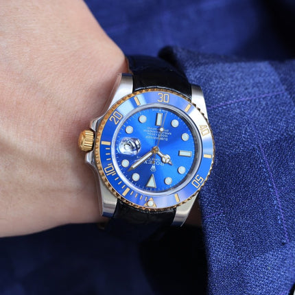 SUBMARINER DATE 40 STEEL CASE GOLD BLUE CERAMIC LEATHER