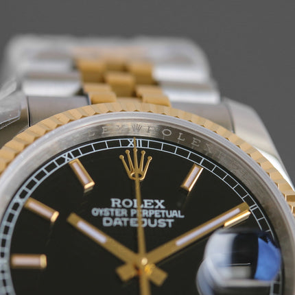 DATEJUST 36MM TWO-TONE BLACK DIAL JUBILEE