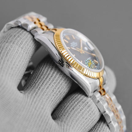 DATEJUST 36MM TWO-TONE BLACK DIAL JUBILEE
