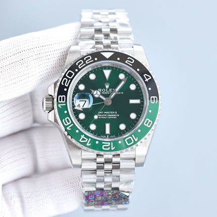 GMT-MASTER II CUSTOM GREEN BLACK BEZEL GREEN DIAL