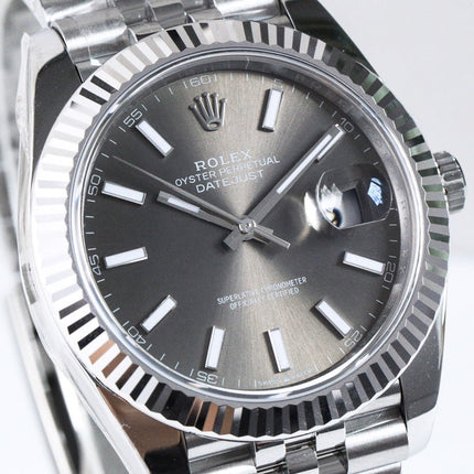 DATEJUST 41 GREY DIAL SILVER CASE