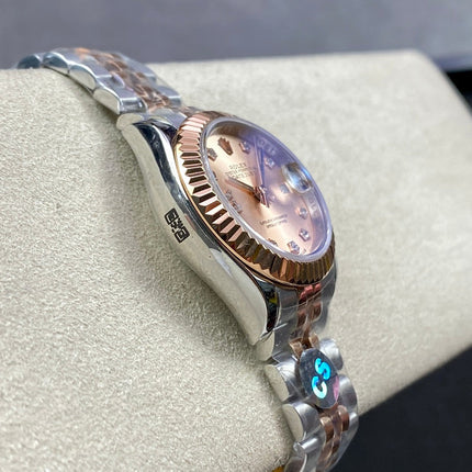 DATEJUST 28 TWO-TONE PINK GOLD STEEL