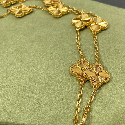 CLOVER 20 MOTIF GOLD 86CM NECKLACE