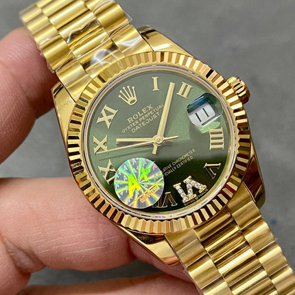 DATEJUST 31MM GOLD GREEN DIAL