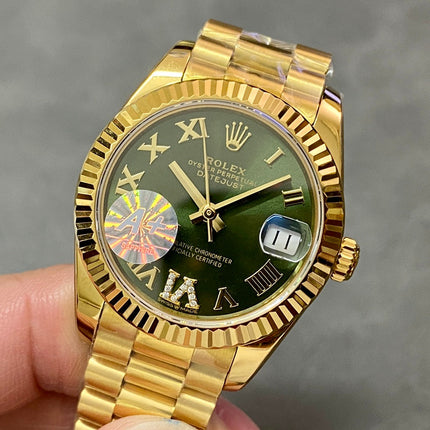 DATEJUST 31MM GOLD GREEN DIAL