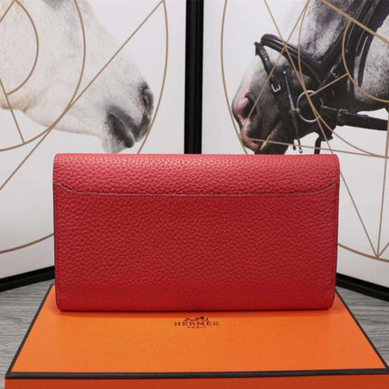 HM CLUTCH CONSTANCE 20.5 RED CALFSKIN SILVER HARDWARE