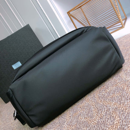 TOTE BAG 38 IN BLACK RE-NYLON AND SAFFIANO LEATHER TRIM