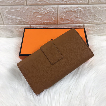HM SNAP LOCK WALLET 19.5 SEPIA GRAINED CALFSKIN