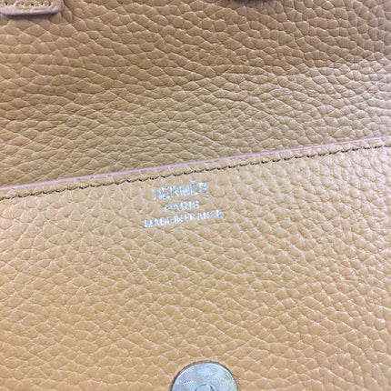 HM SNAP LOCK WALLET 19.5 SEPIA GRAINED CALFSKIN