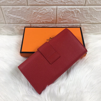 HM SNAP LOCK WALLET 19.5 RED GRAINED CALFSKIN