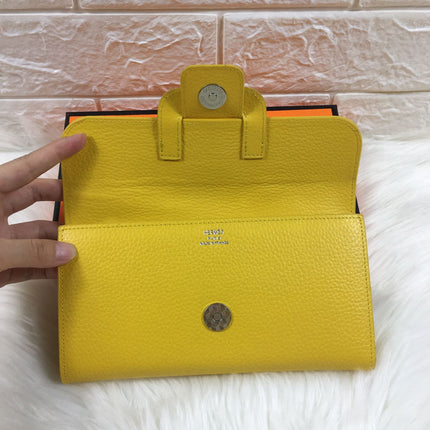 HM SNAP LOCK WALLET 19.5 LEMON GRAINED CALFSKIN