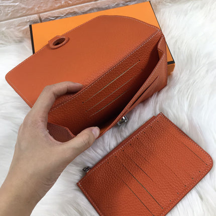 HM DOGON WALLET 20 ORANGE GRAINED CALFSKIN
