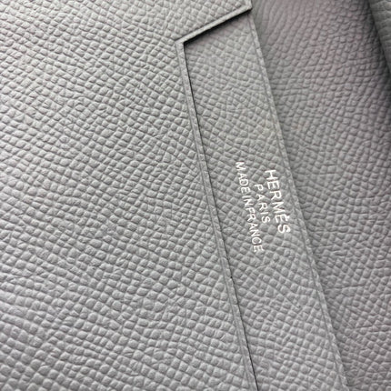 BEARN COMPACT WALLET 12 IN RHINO GRAY EPSOM LEATHER