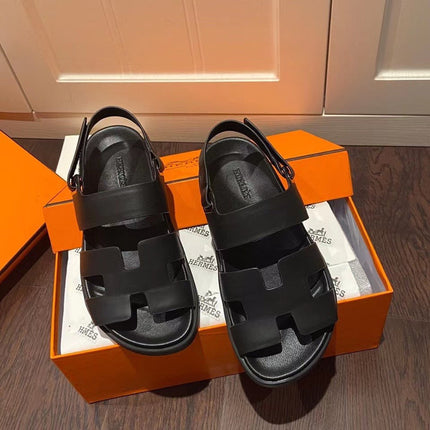 HM GENIUS SANDAL BLACK CALFSKIN