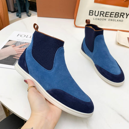 LP CHARMS ANKLE BOOTS LAPIS CASHMERE FABRIC