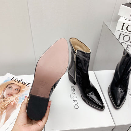 JIMMY CHOO 26S ANKLE BOOTS 55 MM IN BLACK  PATENT CALFSKIN