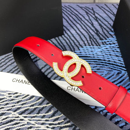 CHANEL 25S BELT 30 MM IN RED CALFSKIN WITH GOLD HARDWARE 615099