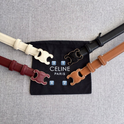 Medium Cuir Triomphe Belt 25mm White Calfskin
