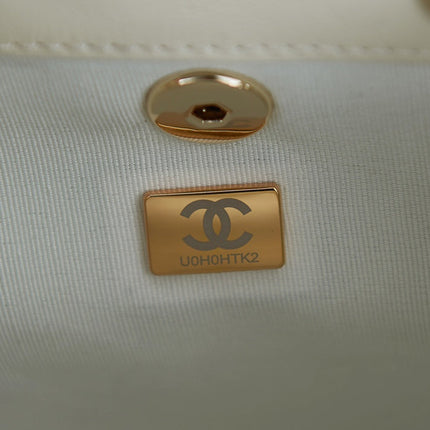 CHANEL 26S MINI BACKPACK 18 IN OFF WHITE LAMBSKIN