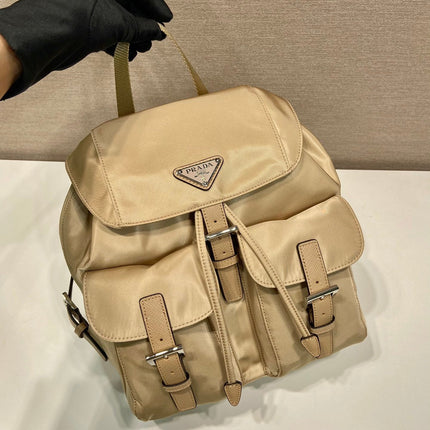 SMALL BACKPACK 28 IN SHOELACE BEIGE PARACHUTE FABRIC