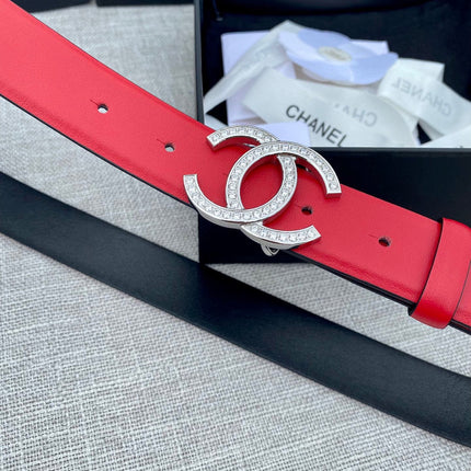 CHANEL 26S BELT 30 MM IN RED CALFSKIN 661517