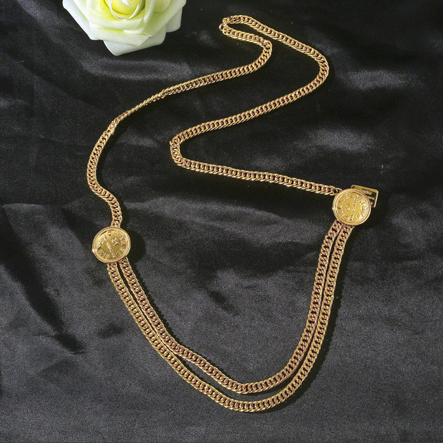 CHANEL 25S CHAIN BELT IN GOLD METALLIC 614473