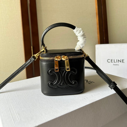 CELINE 26S MINI VANITY CASE 9 IN BLACK CALFSKIN