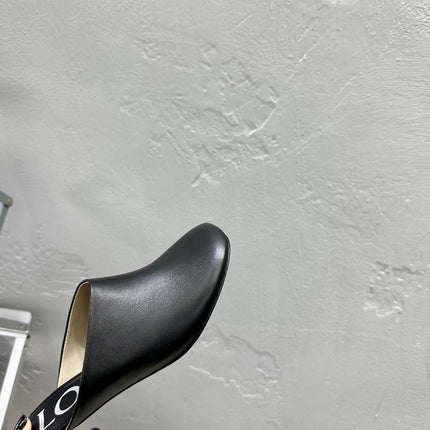 LW TOY MULE 55 BLACK CALFSKIN