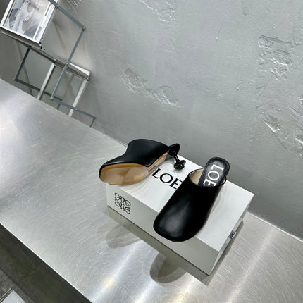 LW TOY MULE 55 BLACK CALFSKIN