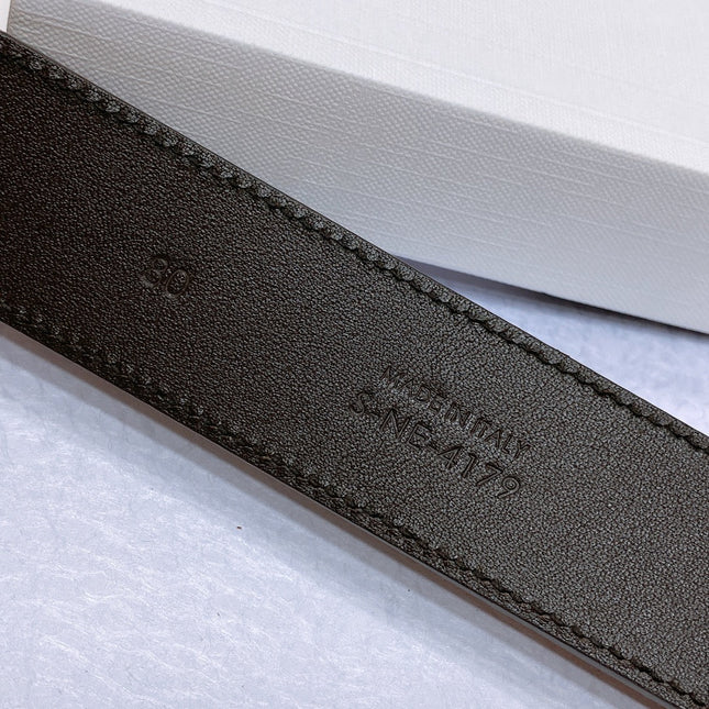 CL LARGE 35 MM BELT IN CHOCOLATE BROWN SUEDE GOLD HARDWARE