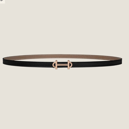 HM GAMMA BUCKLE & REVERSIBLE KHAKI BROWN AND BLACK LEATHER STRAP 13MM COPPER HARDWARE