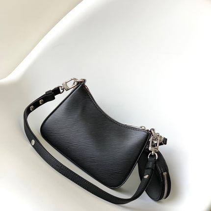 MARELLINI 19 BLACK EPI GRAINED LEATHER