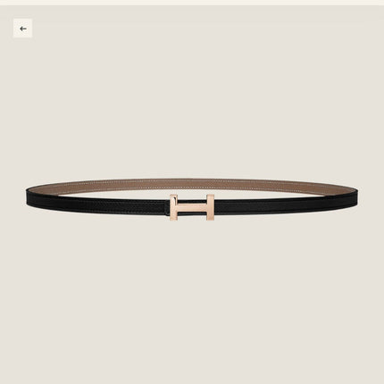 HM FOCUS BUCKLE & REVERSIBLE BLACK AND CAMEL BROWN LEATHER STRAP 13MM COPPER HARDWARE