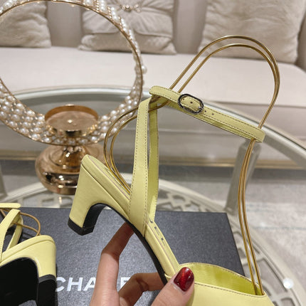 high slingbacks lime lambskin grosgrain