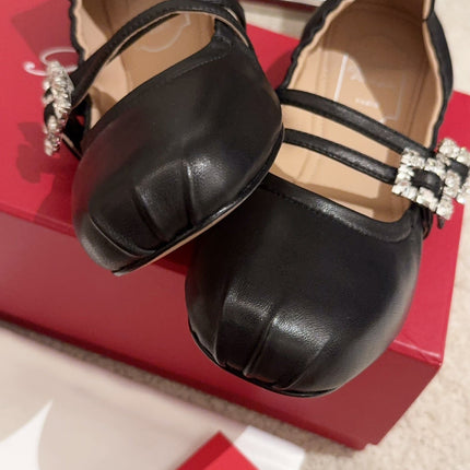 MARY JANES WITH TWO STRAPS IN BLACK SOFT LAMBSKIN