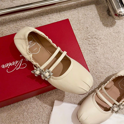 MARY JANES WITH TWO STRAPS IN BEIGE SOFT LAMBSKIN