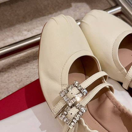 MARY JANES WITH TWO STRAPS IN BEIGE SOFT LAMBSKIN