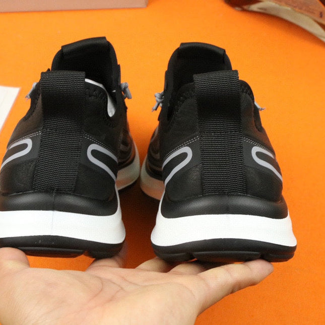 PRA SNEAKER IN BLACK MIX GREY CALFSKIN AND BREATHABLE MESH