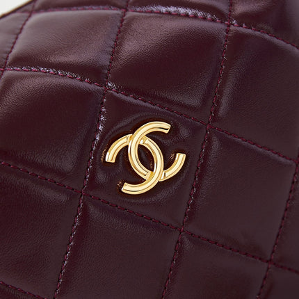 HOBO BAG 18 IN WINE RED SOFT LAMBSKIN GOLD CHAIN