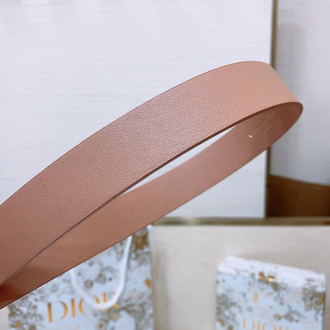 DIOR 25S BELT 30 MM IN DUSTY PINK CALFSKIN 586581