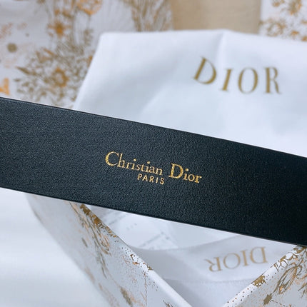 DIOR 25S BELT 30 MM IN BLACK CALFSKIN 586583